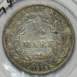 Germany 1915 1/2 Mark Eagle animal Deutsches Reich 151846 combine shipping
