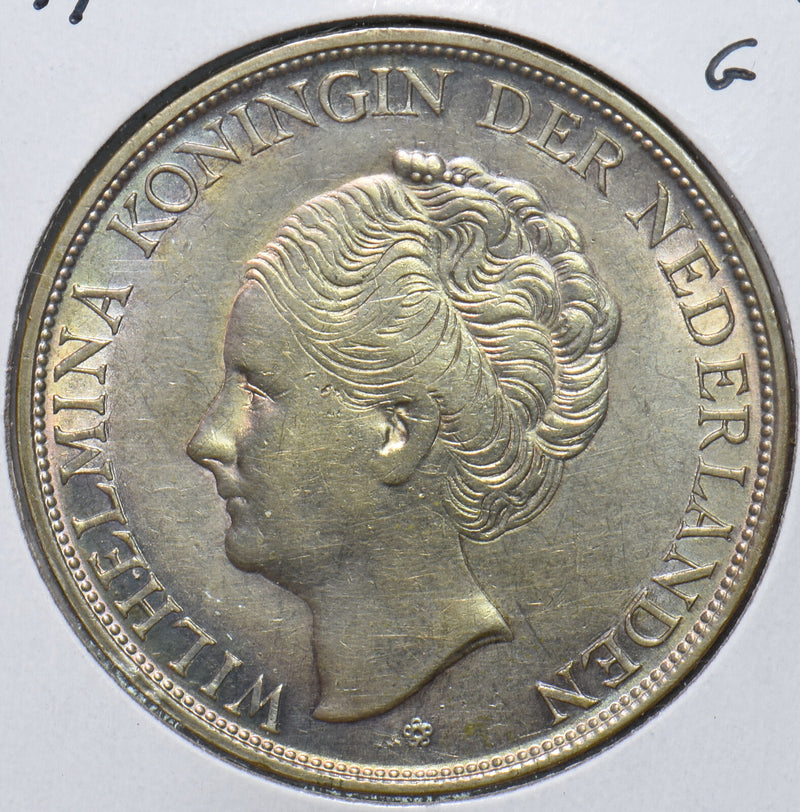 Netherlands 1944 D 2 1/2 Gulden Lion animal 490534 combine shipping