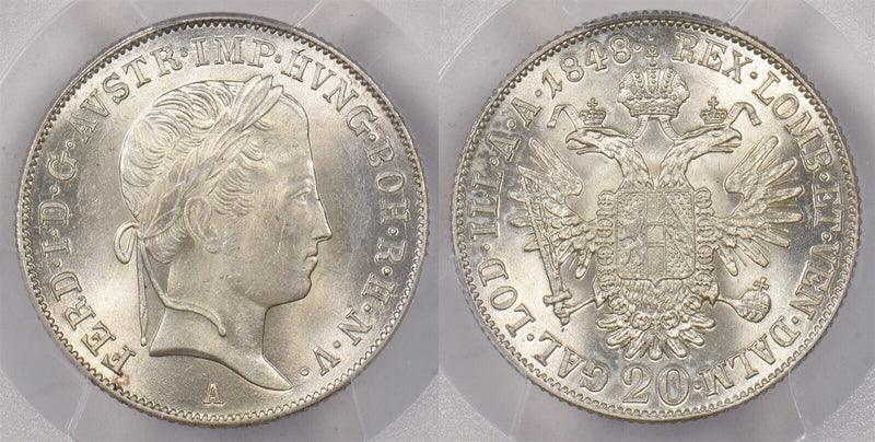 Austria 1848 A 20 Kroner PCGS UNC PI0125 combine shipping