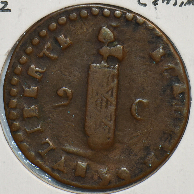 Haiti 1842 2 Centimes 297296 combine shipping