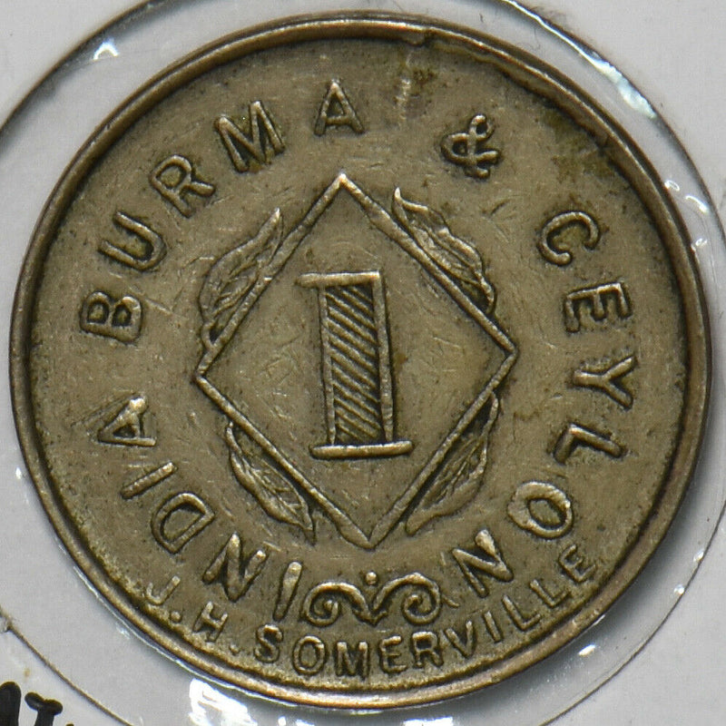 British India 1900 's Automatic Machine Co. Token Elephant animal 491250 combin