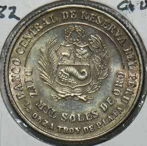 Peru 1982 10000 Sols UNC BATTLE OF LA BRENA Andres A. Caceres 296876 combine shi