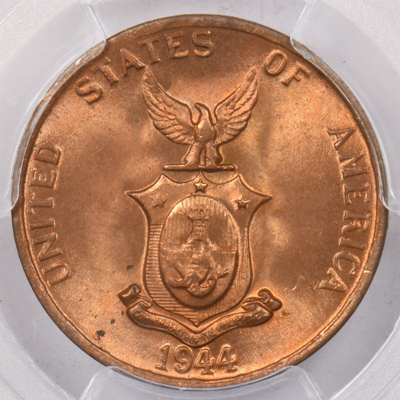 Philippines 1944 S Centavo PCGS MS 63 RED PI0194 RARE in red