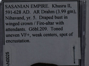 Sasanian 591 ~628AD Dirahm  Khusru II AN0025 combine shipping
