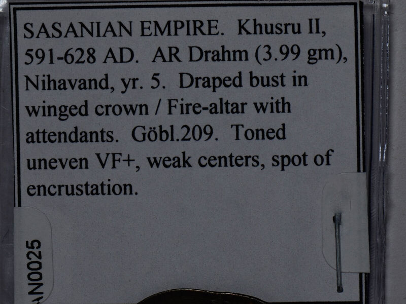 Sasanian 591 ~628AD Dirahm  Khusru II AN0025 combine shipping