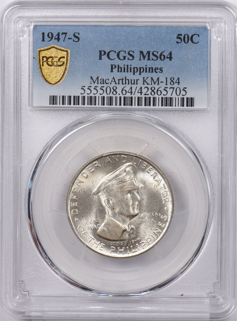 Philippines 1917 S 50 Centavos PCGS MS 64 MacArthur KM-184 PI0181 combine shippi