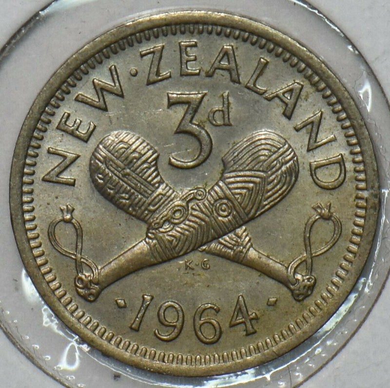New Zealand 1964 3 Pence 152395 combine shipping