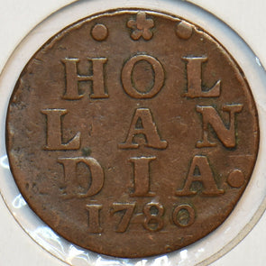 Netherlands 1780 Duit Lion animal Hollandia 297046 combine shipping