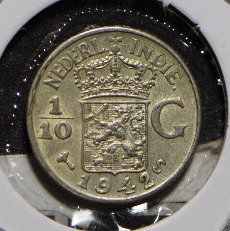 Netherlands East Indies 1942 1/10 Gulden  901209 combine shipping