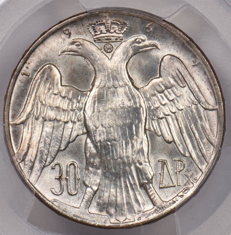 Greece 1964 30 Drachmai Eagle animal PCGS MS 65 Kongsberg KM-87 PI0071 combine s