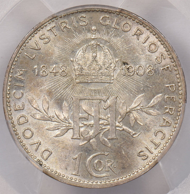 Austria 1908 Corona PCGS MS 63 60th Anniversary KM-2808 PI0023 combine shipping