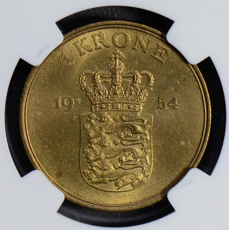 Denmark 1954 N S Krone NGC MS65 rare in this grade NG0556 combine shipping