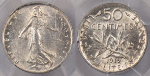 France 1919 50 Centimes PCGS MS 62 Gad-420 F-190 PI0144 combine shipping