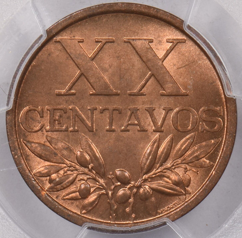 Portugal 1961 20 Centavos PCGS MS 65 RED PI0121 combine shipping