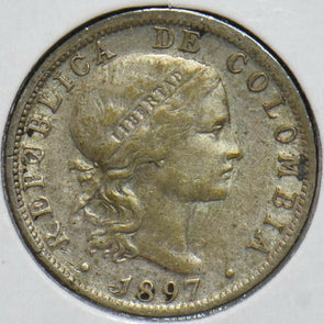 Colombia 1897 10 Centavos Eagle animal 293484 combine shipping