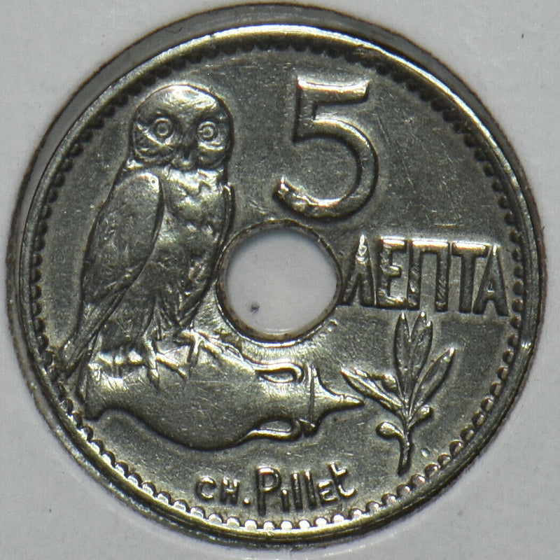 Greece 1912 5 Lepta Owl animal 297264 combine shipping