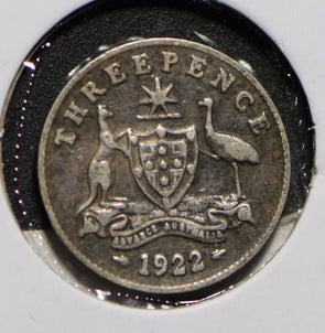 Australia 1922 3 Pence Kangaroo animal Emu  901271 combine shipping