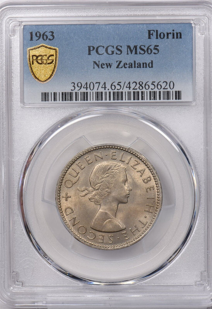New Zealand 1963 Florin Kiwi Bird animal PCGS MS 65 PI0117 combine shipping