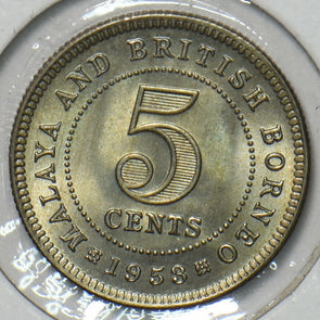 Malaya and British Borneo 1958 KM 1 5 Cents Ch BU 297019 combine shipping