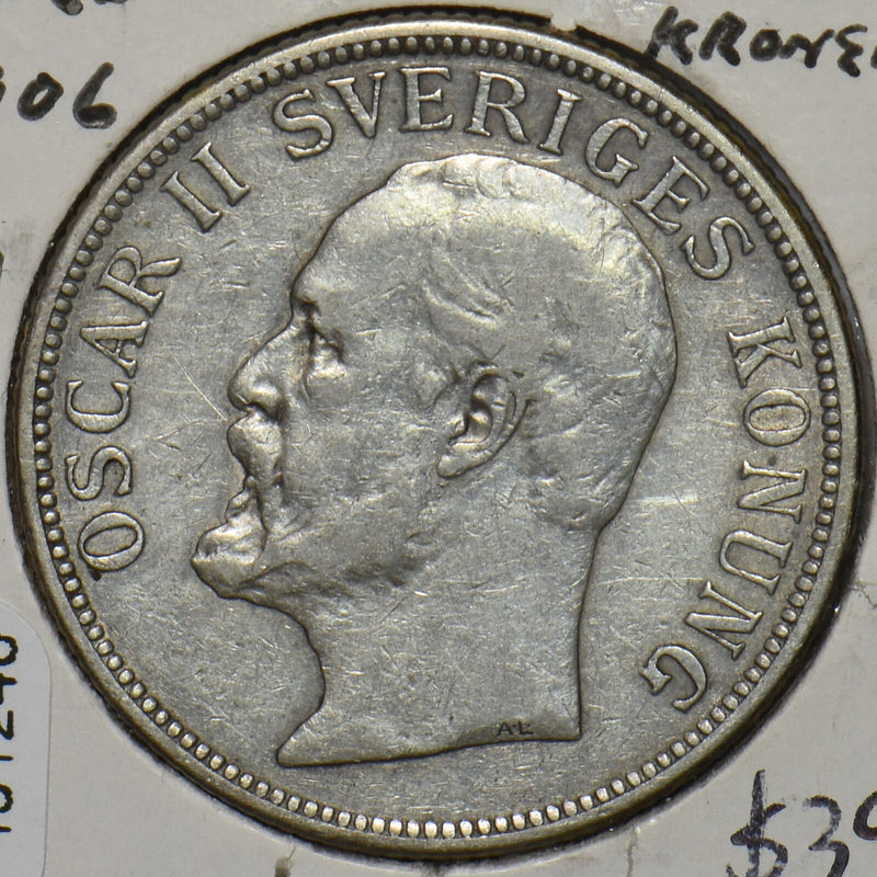 Sweden 1906 2 Kronor 491246 combine shipping