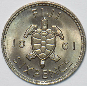 Fiji 1961 6 Pence Turtle animal 195218 combine shipping