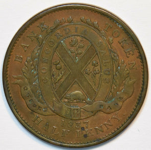 Canada 1837 1/2 Penny City Bank 296410 combine shipping