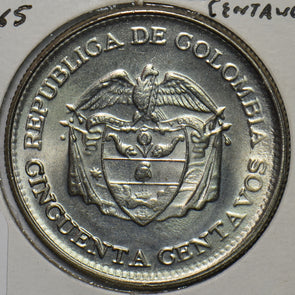 Colombia 1965 50 Centavos Eagle animal 196106 combine shipping