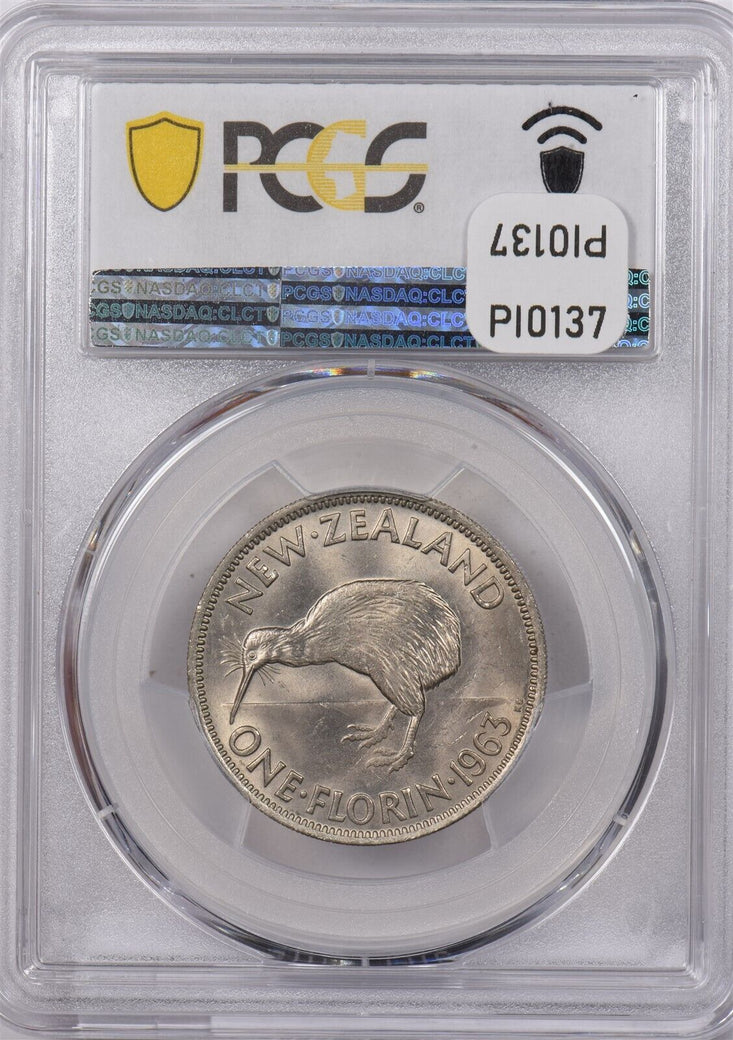 New Zealand 1963 Florin Kiwi Bird animal PCGS MS 65 PI0137 combine shipping