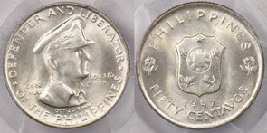 Philippines 1947 S 50 Centavos Eagle animal PCGS MS 65 PI0174 combine shipping