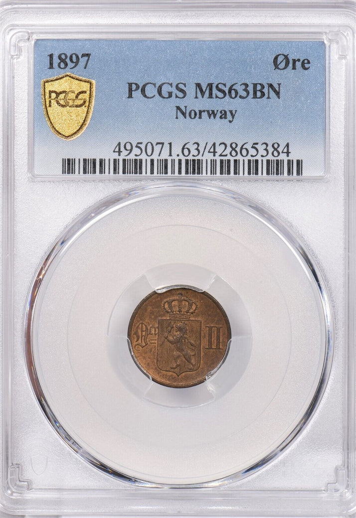 Norway 1897 Ore PCGS MS 63 BROWN PI0025 combine shipping