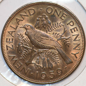 New Zealand 1959 Penny Tui Bird animal 195190 combine shipping