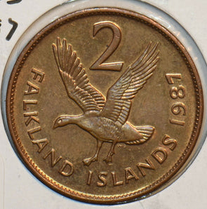 Falkland Islands 1987 2 Pence Goose animal 152090 combine shipping