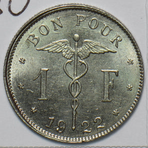 Belgium 1922 Franc Gem BU 297281 combine shipping