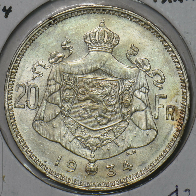 Belgium 1934 20 Francs 491070 combine shipping