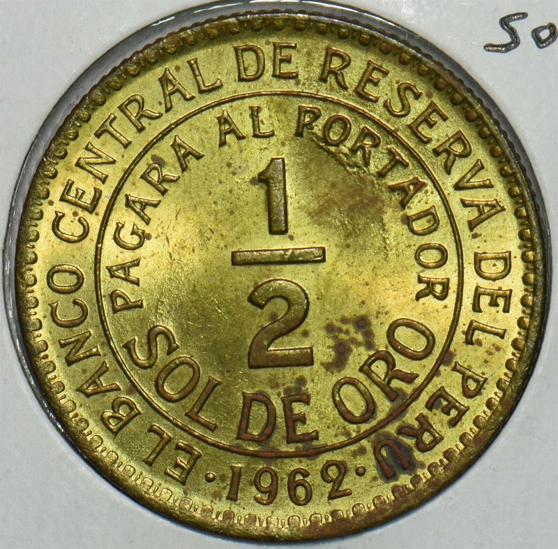 Peru 1962 1/2 Sol 196603 combine shipping