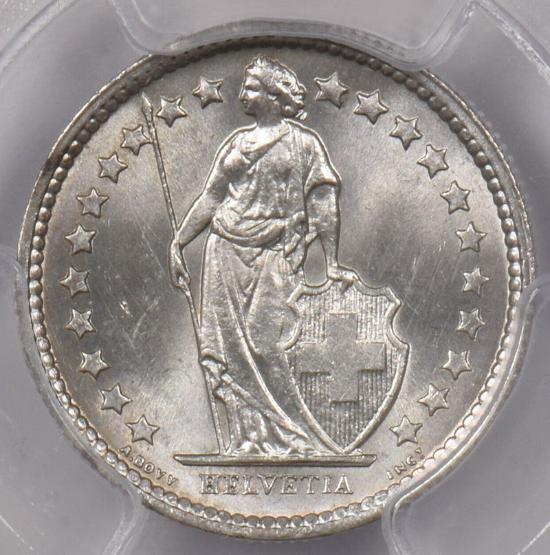 Switzerland 1963 B 1/2 Franc PCGS MS 64 PI0202 combine shipping