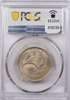 New Zealand 1963 Florin Kiwi Bird animal PCGS MS 65 PI0136 combine shipping