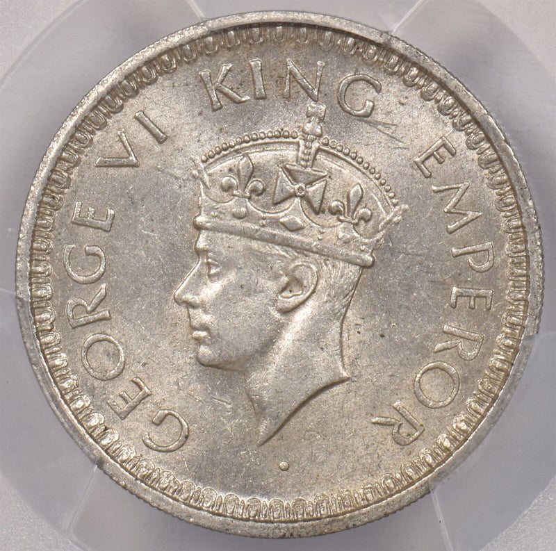 India British 1944 L 1/2 Rupee PCGS MS 62 SW-9.64 PI0026 combine shipping