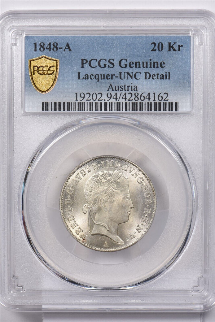 Austria 1848 A 20 Kroner PCGS UNC PI0125 combine shipping