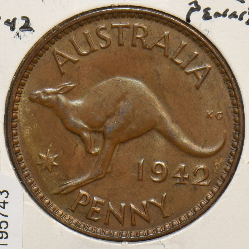 Australia 1942 Penny Kangaroo animal 195743 combine shipping