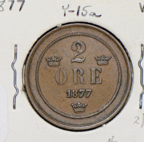 Sweden 1877 Y-15a 2 Ore  290611 combine shipping