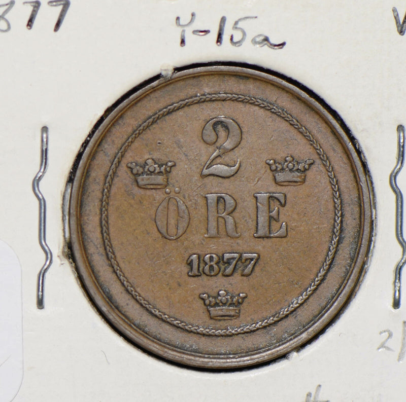 Sweden 1877 Y-15a 2 Ore  290611 combine shipping