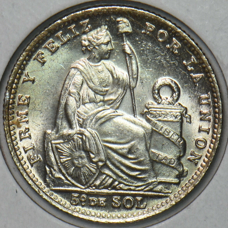 Peru 1916 1/5 Sol 491125 combine shipping