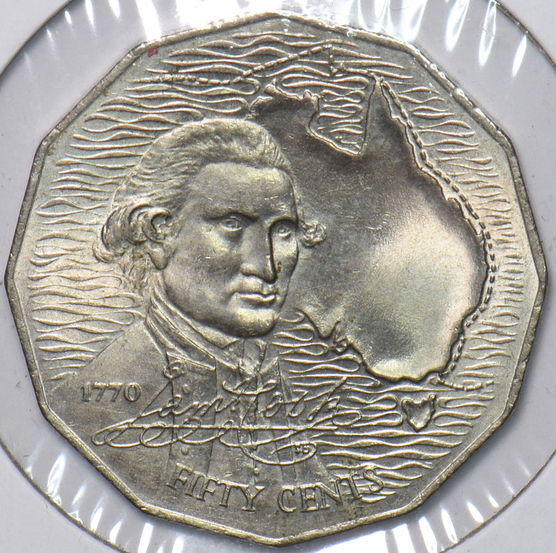 Australia 1970 50 Cents 200th Anniversary of Cook's Australian Voyage 195208 com
