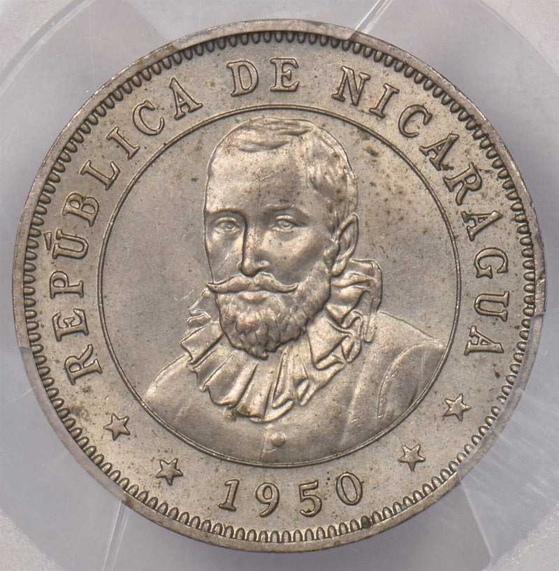 Nicaragua 1950 25 Centavos PCGS MS 64 PI0120 combine shipping