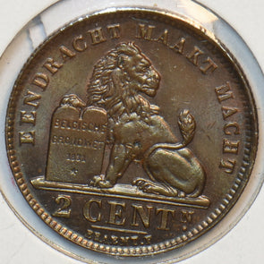 Belgium 1919 2 Centimes Lion animal 491098 combine shipping