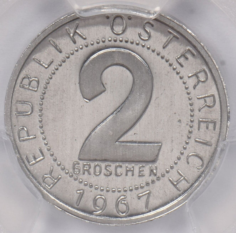 Austria 1967 2 Groschen Eagle animal PCGS PR 68CAM PI0092 combine shipping