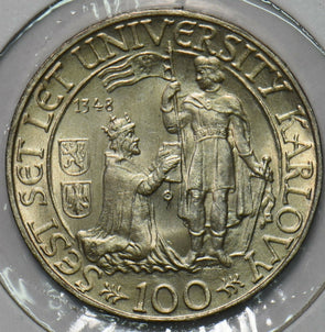 Czechoslovakia 1948 100 Korun Lion animal Charles University 296864 combine ship