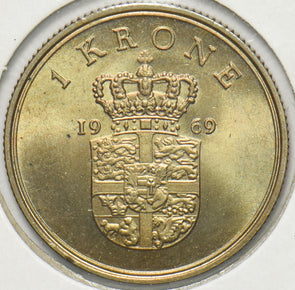 Denmark 1969 Krone Lion animal Frederick IX 293235 combine shipping