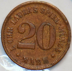 Germany 1800 's 20 Mark Spiel Mark. Token 296500 combine shipping